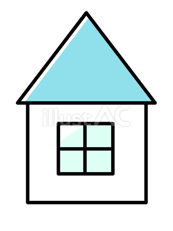 かわいい家青屋根 家,一軒家,不動産のイラスト素材