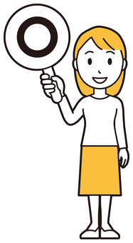  ロングヘア女性(黄)-407-全身