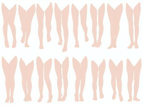 女性レッグモデルイラスト集2-14 人体,身体,女性,下半身,パーツモデル,レッグモデル,ポージング,脚タレ,脚,つま先のイラスト素材