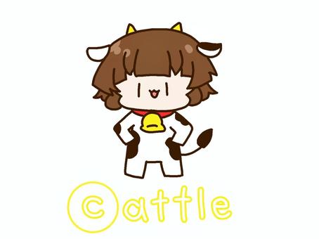 なりきり英語シリーズ　C　牛 c,アルファベット,英語,牛,シリーズ,なりきり,かわいい,アイコン,はじめて,abcのイラスト素材