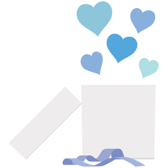 Gift Box Heart Blue Gradation 2, , JPG and PNG