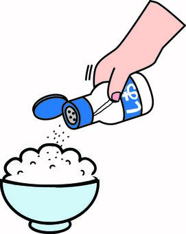 塩ごはん 塩,ごはん,シンプル,うまい,使う,手,かける,粒,瓶,フタのイラスト素材