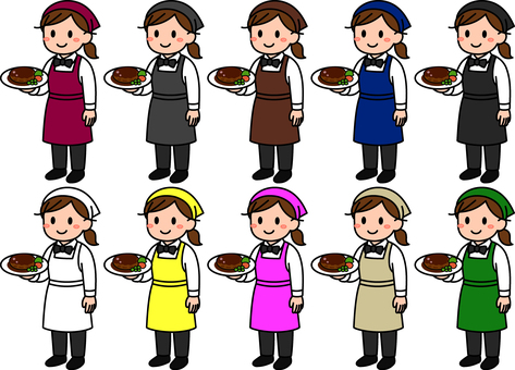 スタッフの料理配膳です。 レストラン,スタッフ,シンプル,従業員,飲食店,接客,サービス,店員,接客業,カフェのイラスト素材