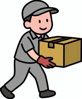 グレーの積み込み作業員です。 作業員,シンプル,荷役,倉庫,輸送,物流,労働,仕事,スタッフ,積み荷のイラスト素材