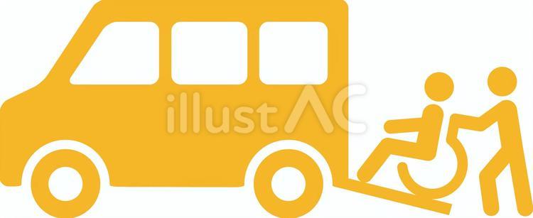 介護タクシー（軽四の福祉車両）と高齢者 介護タクシー,福祉車両,軽四ワゴンのイラスト素材