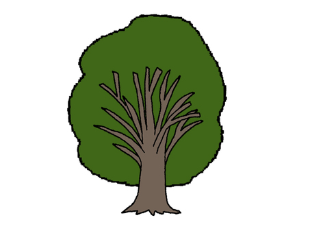 木 木,植物,枝,pop調,手描き,挿絵,ワンポイントのイラスト素材