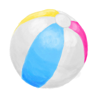 ビーチボール ビーチボール,ボール,夏,海,遊び,アイテム,飾り,素材,手描き,色鉛筆のイラスト素材