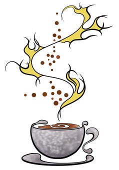直火コーヒー コーヒー,珈琲,直火,焙煎,カフェイン,カップ,マグ,マグカップ,コーヒー豆,火のイラスト素材