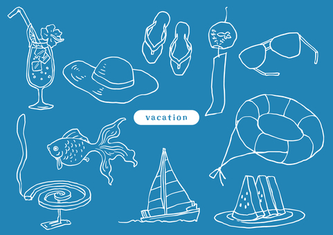 Illustration, summer, sea, vector, 