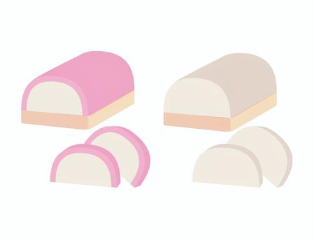 紅白かまぼこ かまぼこ,食べ物,加工食品,練り物,魚肉,カットのイラスト素材