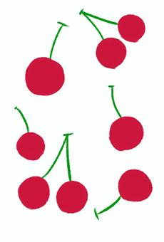 Cherry, cherry, fruit, hand drawn, JPG and PNG