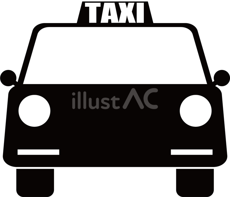 タクシー　イラスト　アイコン　シルエット タクシー,車,シルエットのイラスト素材