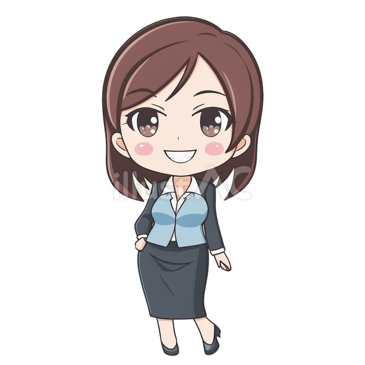 可愛い笑顔のキャリアウーマン1 女性,ol,会社員のイラスト素材