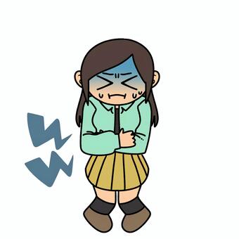 腹痛の女性 女性,腹痛,体調不良,痛み,お腹,健康,症状,医療,病気,体調管理のイラスト素材