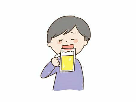 A man drinking beer deliciously, delicious, beer, alcohol, JPG and PNG