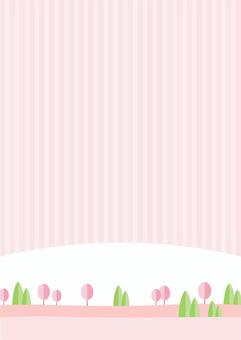 春の桜の木がある風景 春の背景02 春,桜,背景,さくら,花,桜の木,木,桜並木,自然,春イラストのイラスト素材