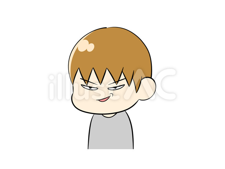 微笑む男性 男性,茶髪,デフォルメのイラスト素材