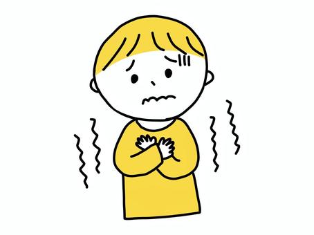寒くて震えている男の子 寒くて震えている男の子 冬,寒い,震える,凍える,冷たい,プルプル,男の子,男子,キッズ,子供のイラスト素材
