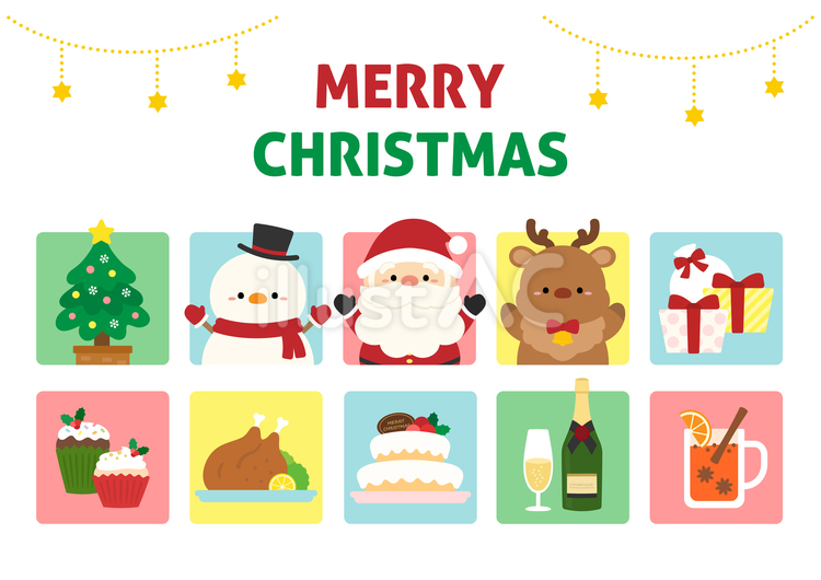 クリスマスのかわいいサンタたち05 クリスマス,サンタクロース,クリスマスツリーのイラスト素材