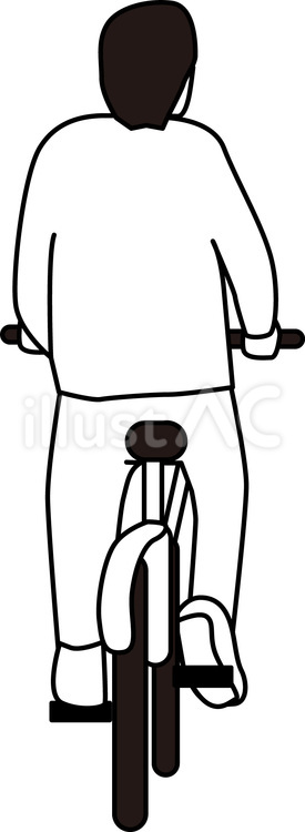 自転車後ろ姿 自転車,二輪,乗るのイラスト素材