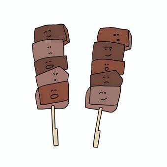 牛串 縁日,夏祭り,祭,牛串,焼肉,食べ歩きのイラスト素材