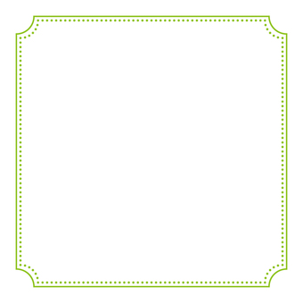 角丸へこみフレーム 正方形 黄緑 ドット 角丸,へこみ,フレーム,枠,ラインフレーム,ライン,ドット,シンプル,正方形のイラスト素材