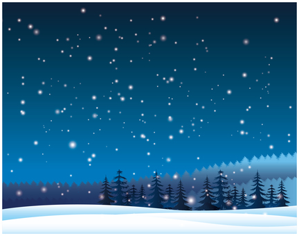 冬の雪国背景 クリスマス,冬,雪,林,冬季,森林,植物,12月,クリスマスイブ,森のイラスト素材
