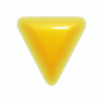 ぷっくりした黄色の逆三角形の3Dアイコン 三角形,アイコン,3d,立体,マーク,可愛い,フェミニン,キュート,矢印,ぷっくりのイラスト素材