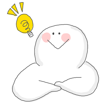 アイデア アイデア アイデア,かわいい,思い出す,思いつく,人,ひらめく,ひらめき,電球,光る,にこにこのイラスト素材
