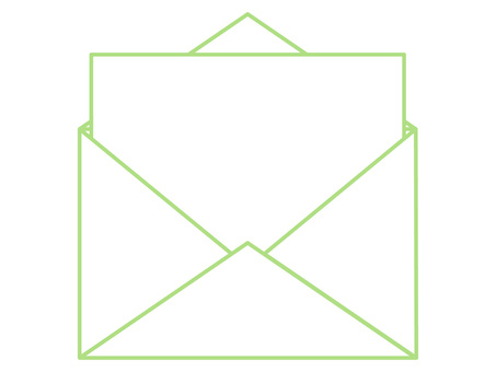 手紙・メール・連絡・招待状・開いた封筒 メール,封筒,開封,手紙,通信,連絡,便箋,アイコン,シンボル,線画のイラスト素材