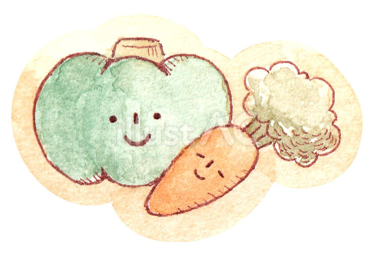 かぼちゃとにんじん　かお かぼちゃ,にんじん,野菜のイラスト素材