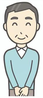 ニット中年男性-339-バスト  ニット中年男性-339-バスト 正面,おじさん,男性,中年,お父さん,パパ,シニア,ミドルエイジ,人物,かわいいのイラスト素材