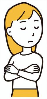  ロングヘア女性(黄)-112-バスト 無視,女性,女の子,人物,かわいい,バストアップ,上半身,若い,挿絵,素材のイラスト素材