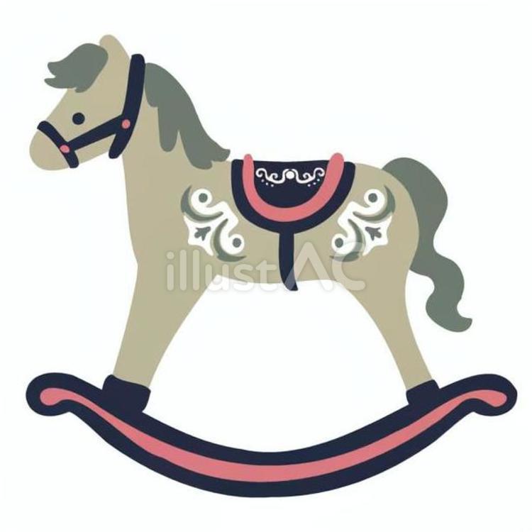 木馬 木馬,ロッキングホース,馬のイラスト素材