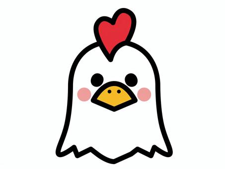 シンプルでかわいい鶏 ニワトリ,鳥,酉年,正面,可愛い,干支,顔,動物,アニマル,animalのイラスト素材