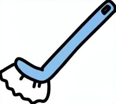 シンプルな青いデッキブラシのイラスト 大掃除,手描き,掃除用具,デッキブラシ,掃除,清掃,洗浄,掃除機,トイレ,綺麗のイラスト素材