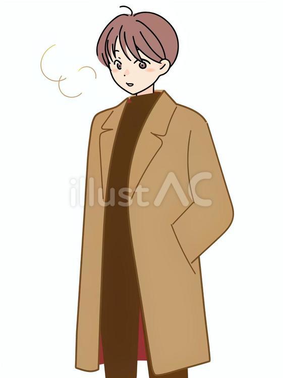 チェスターコートを着た男性イラスト - No: 25797824｜無料イラスト