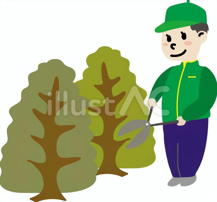 植木屋さん３ 植木屋さん,カット,剪定のイラスト素材
