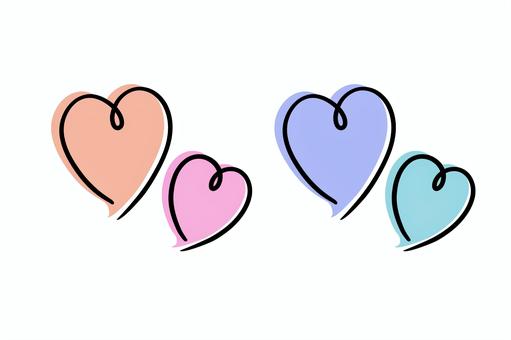 手描き風ハート（パステル） ハート,バレンタインデー,ホワイトデー,母の日,父の日,恋愛,告白,感謝,誕生日,結婚のイラスト素材