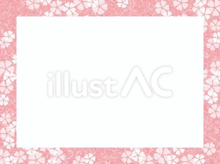 桜の花フレームシンプル飾り枠素材イラスト 桜,フレーム,桜花のイラスト素材