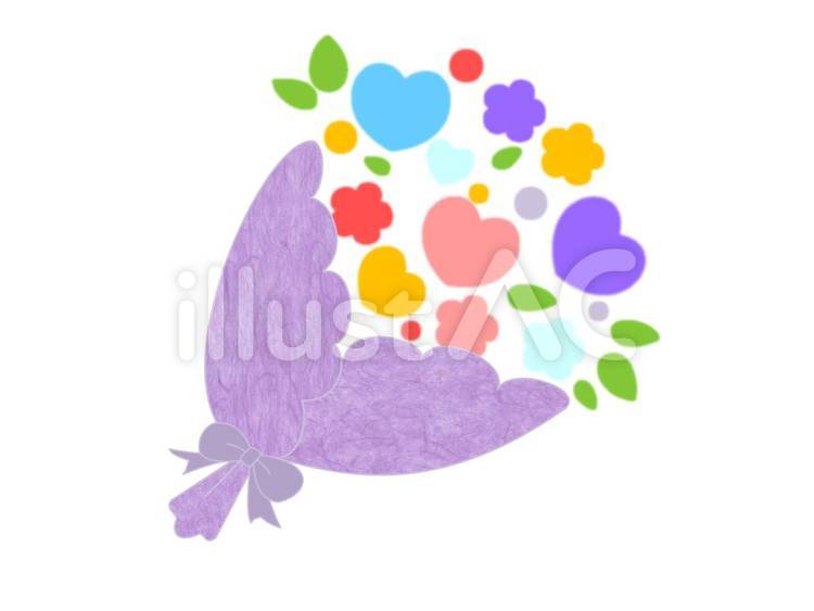 花束　（ハート２） 花束,花,オレンジのイラスト素材