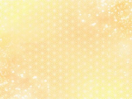 黄色グラデの麻の葉和風背景（華やか） 和柄,和風,麻の葉,黄色,オレンジ,背景,光,テクスチャ,きらめき,キラキラのイラスト素材