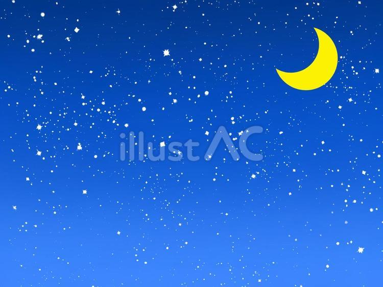星空と三日月 宇宙,空,無重力のイラスト素材
