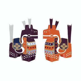 八幡馬 八幡馬,郷土玩具,木馬,民芸品,伝統工芸,飾り馬,馬,青森県,南部地方,日本文化のイラスト素材