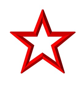 ３D文字記号赤星枠 星,枠,記号,立体,3d,赤,装飾,デザイン,アイコンのイラスト素材