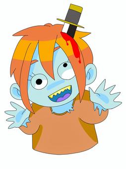 女の子のゾンビ ハロウィン,仮装,ゾンビ,女の子,血のイラスト素材