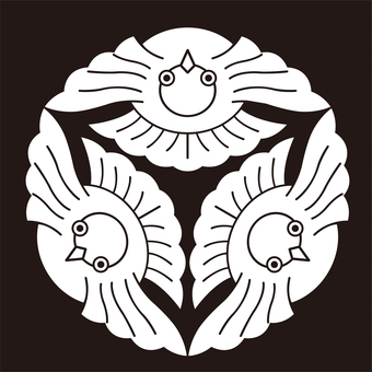 家紋 雀 家紋 雀 家紋,紋,紋章,雀,動物紋,文様,紋様,家系,血すじ,血統のイラスト素材