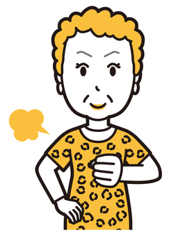 胸をたたいて自信があるおばちゃん 自信,大阪,おばさん,ヒョウ柄,おばはん,中年,女性,関西,派手,おばちゃんのイラスト素材