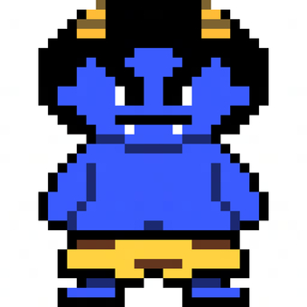 青鬼 ドット絵風,鬼,青鬼,節分,和風,日本の行事,妖怪,伝説,伝承,2月のイラスト素材