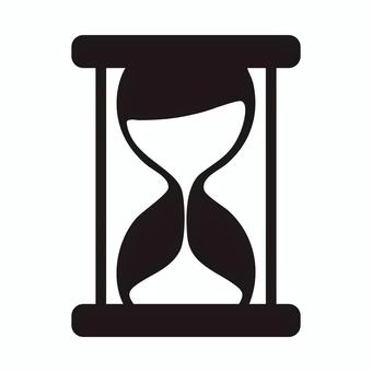 シンプルな砂時計のモノクロ版アイコン 砂時計,時間,アイコン,タイマー,期限,モノクロのイラスト素材